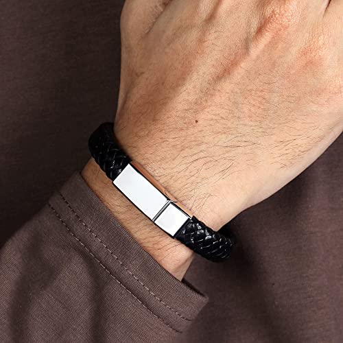 Personalized Leather Bracelet With Hidden Message, Moms and Dads Gifts