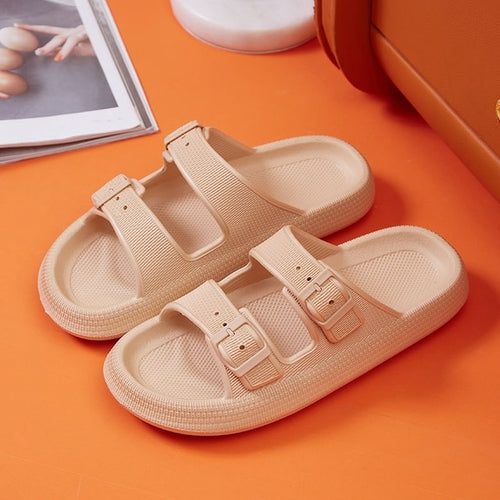 Comfy Cloudy Buckle Slippers