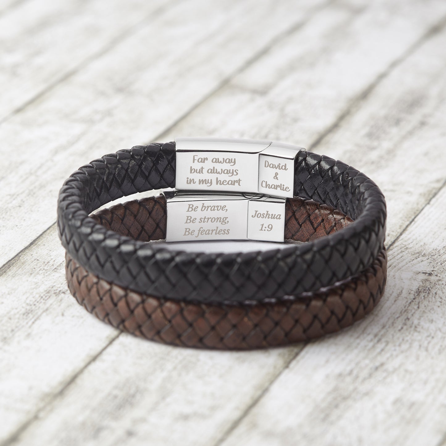 Personalized Leather Bracelet With Hidden Message, Moms and Dads Gifts