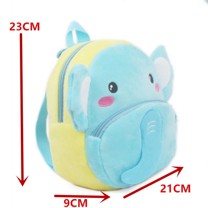 Cute Animal Print Plush Kid Backpack