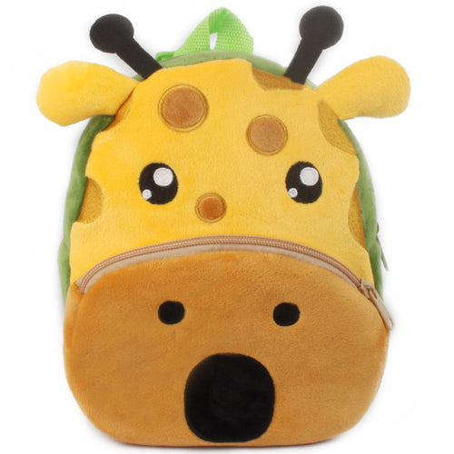 Cute Animal Print Plush Kid Backpack