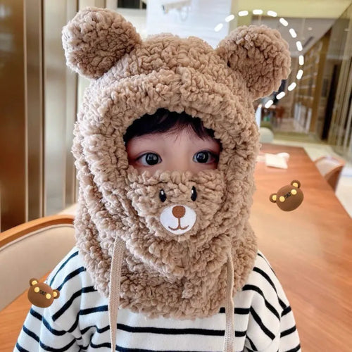 Plush Cute Cartoon Mask Hood Scarf