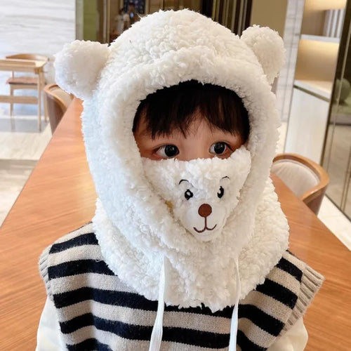 Plush Cute Cartoon Mask Hood Scarf